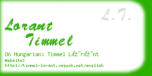 lorant timmel business card